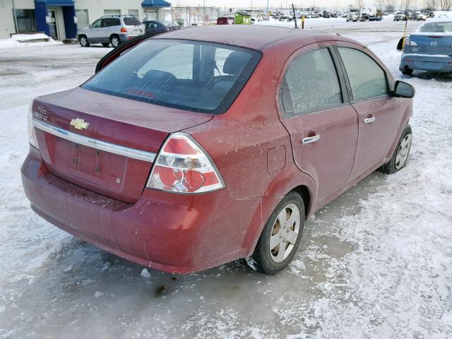 3G1TC5DE7AL111200 - 2010 CHEVROLET AVEO LT RED photo 4