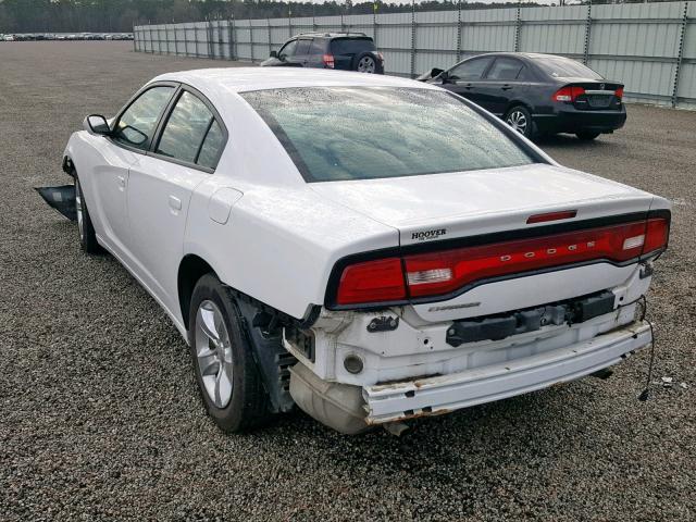 2C3CDXBG5EH266593 - 2014 DODGE CHARGER SE WHITE photo 3