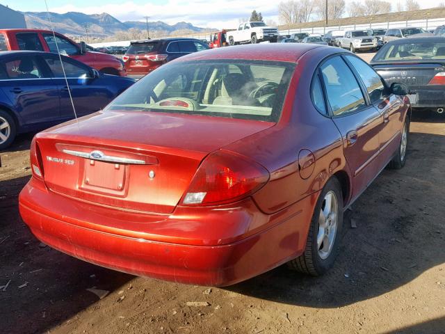 1FAFP55251G232279 - 2001 FORD TAURUS SES RED photo 4