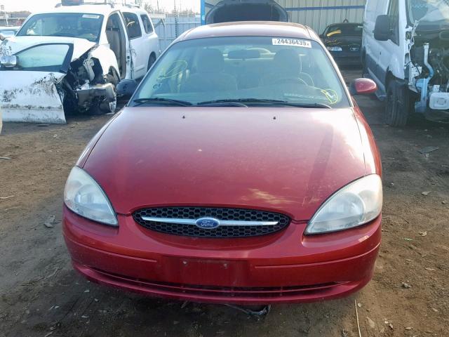 1FAFP55251G232279 - 2001 FORD TAURUS SES RED photo 9