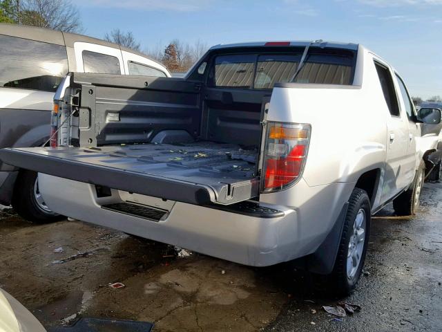 2HJYK16516H529706 - 2006 HONDA RIDGELINE SILVER photo 4