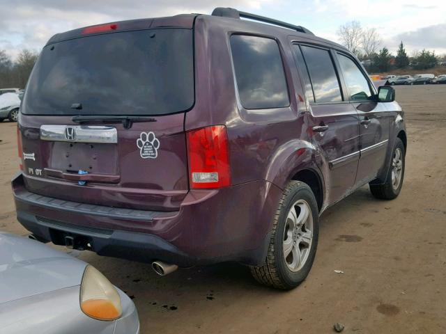 5FNYF4H78CB059975 - 2012 HONDA PILOT EXLN BURGUNDY photo 4