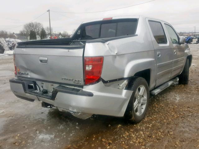 5FPYK16529B101312 - 2009 HONDA RIDGELINE SILVER photo 4