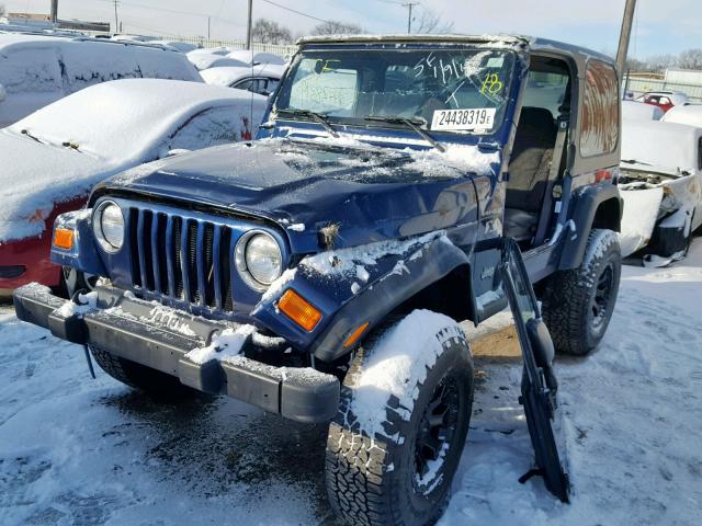 1J4FA39S52P710478 - 2002 JEEP WRANGLER / BLUE photo 2