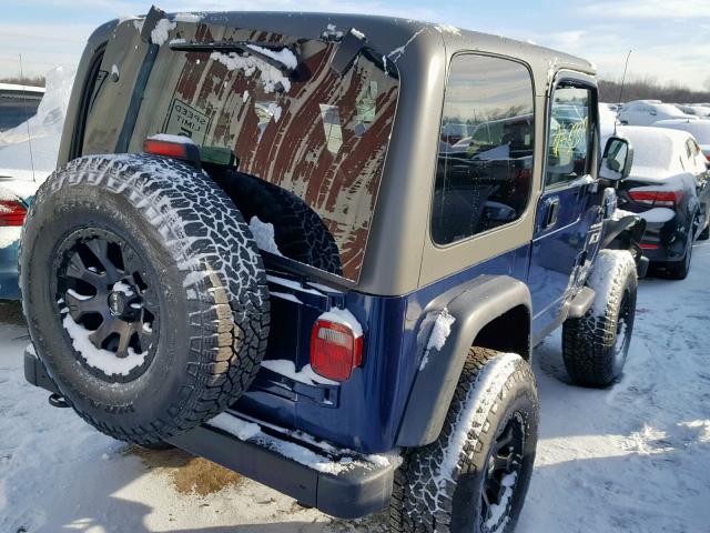 1J4FA39S52P710478 - 2002 JEEP WRANGLER / BLUE photo 4