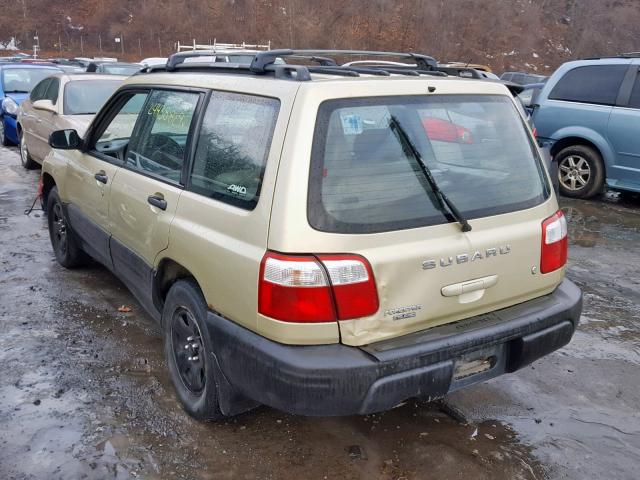 JF1SF63592H718318 - 2002 SUBARU FORESTER L TAN photo 3