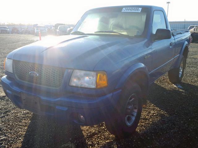 1FTYR10U92PA54506 - 2002 FORD RANGER BLUE photo 2