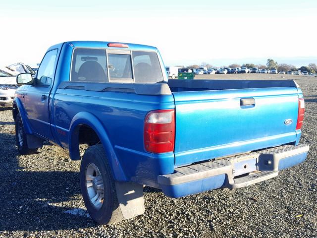 1FTYR10U92PA54506 - 2002 FORD RANGER BLUE photo 3