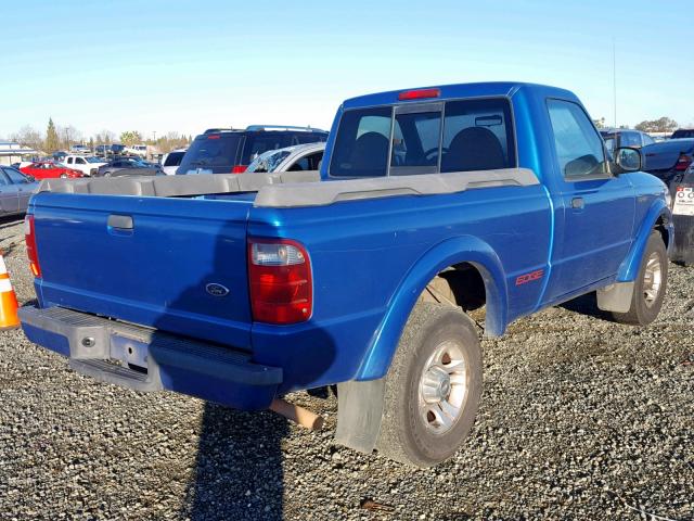 1FTYR10U92PA54506 - 2002 FORD RANGER BLUE photo 4