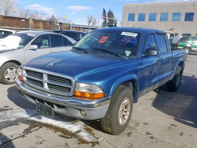 1D7HL48N63S247653 - 2003 DODGE DAKOTA QUA BLUE photo 2