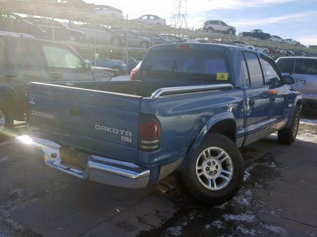 1D7HL48N63S247653 - 2003 DODGE DAKOTA QUA BLUE photo 4