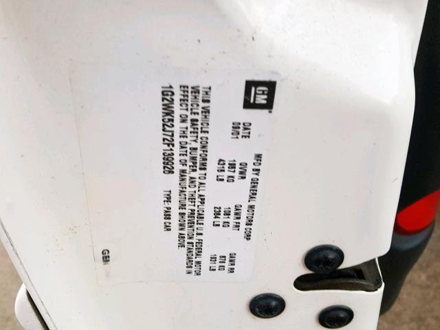 1G2WK52J72F139926 - 2002 PONTIAC GRAND PRIX WHITE photo 10