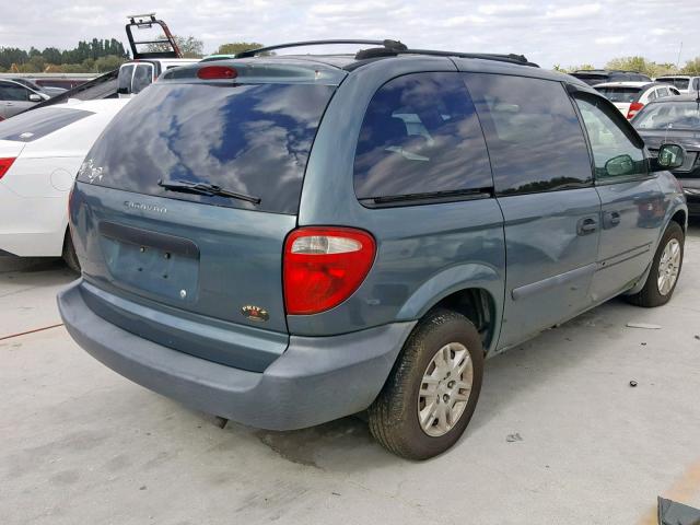 1D4GP25RX6B662813 - 2006 DODGE CARAVAN SE BLUE photo 4