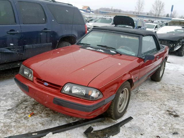 1FACP44E5LF155270 - 1990 FORD MUSTANG LX RED photo 2