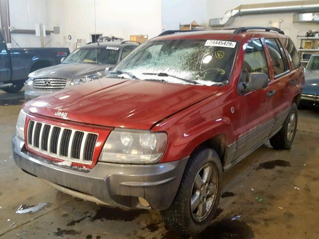 1J4GW48SX4C296248 - 2004 JEEP GRAND CHER RED photo 2