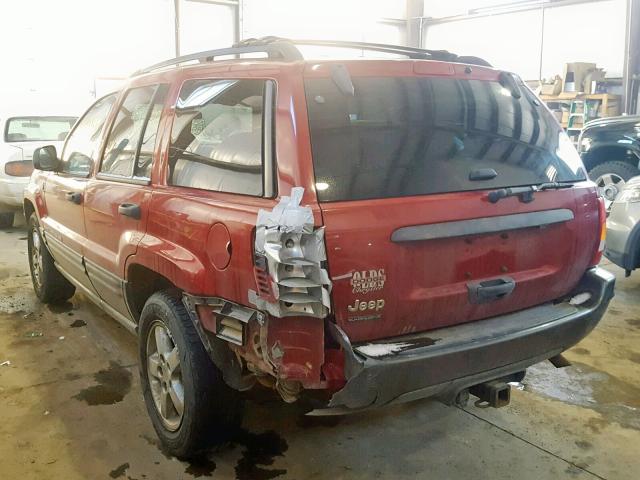 1J4GW48SX4C296248 - 2004 JEEP GRAND CHER RED photo 3