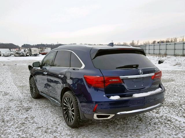 5J8YD4H89JL007636 - 2018 ACURA MDX ADVANC BLUE photo 3