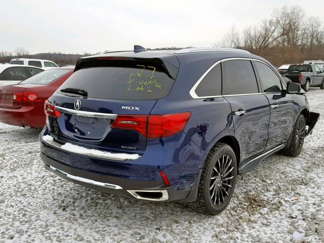 5J8YD4H89JL007636 - 2018 ACURA MDX ADVANC BLUE photo 4