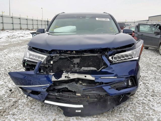 5J8YD4H89JL007636 - 2018 ACURA MDX ADVANC BLUE photo 9