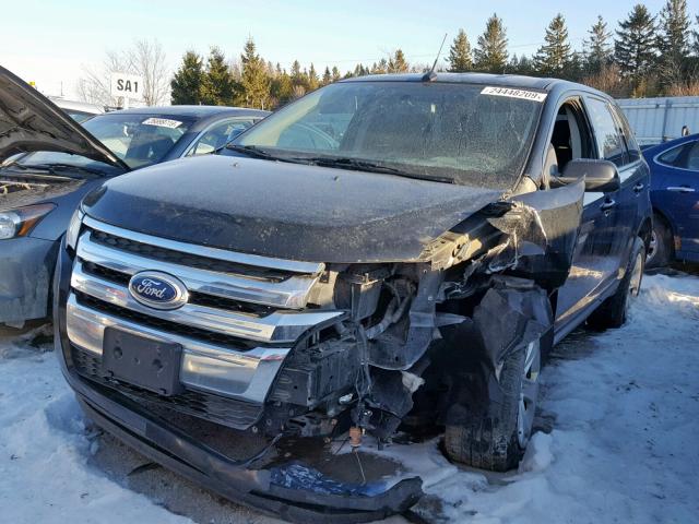 2FMDK3JC5EBA20977 - 2014 FORD EDGE SEL BLACK photo 2