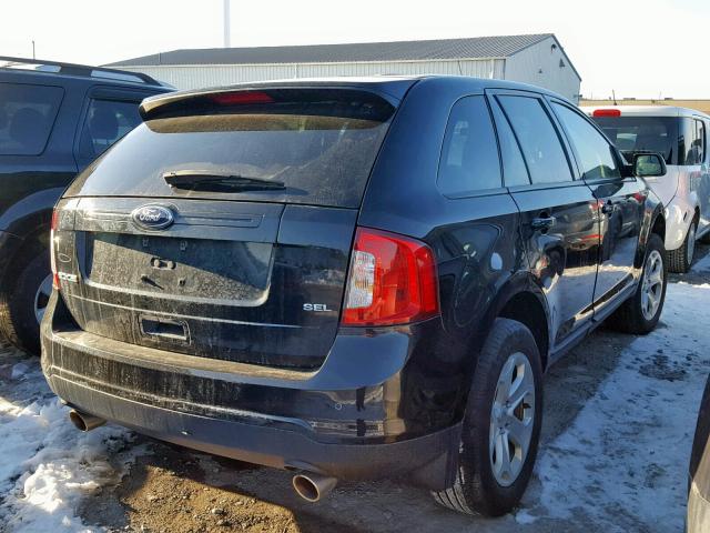 2FMDK3JC5EBA20977 - 2014 FORD EDGE SEL BLACK photo 4