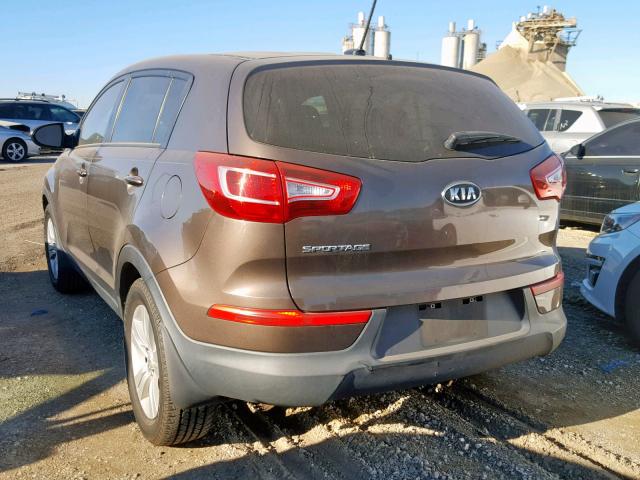 KNDPB3A27C7186612 - 2012 KIA SPORTAGE B BROWN photo 3