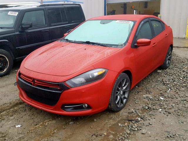 1C3CDFBH3DD135077 - 2013 DODGE DART SXT RED photo 2