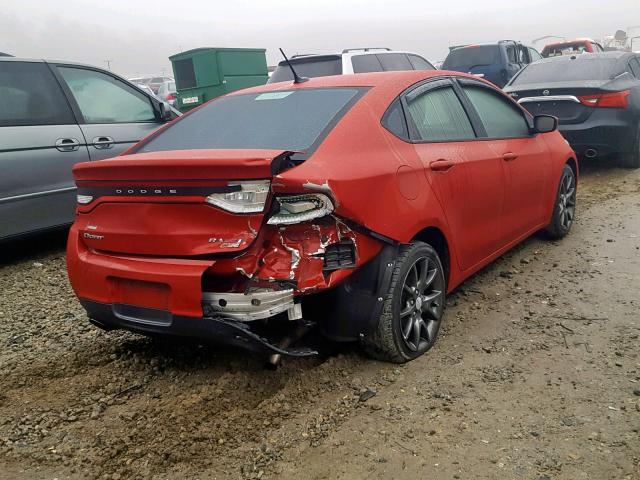 1C3CDFBH3DD135077 - 2013 DODGE DART SXT RED photo 4