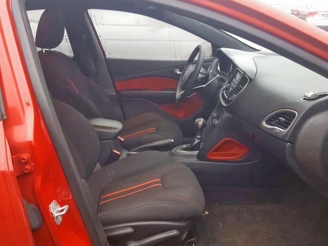 1C3CDFBH3DD135077 - 2013 DODGE DART SXT RED photo 5