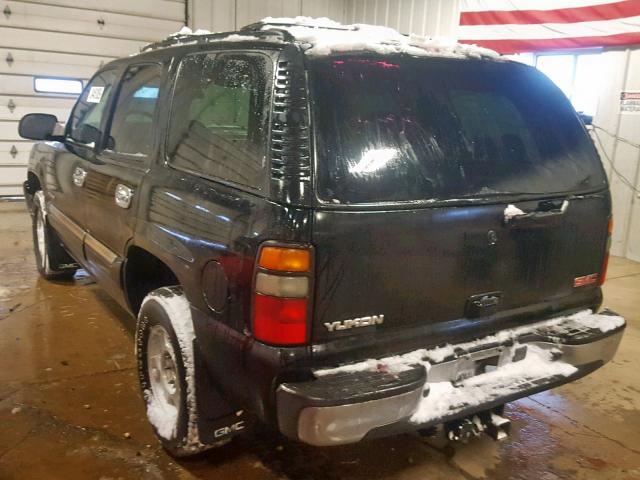 1GKEK13T55R208166 - 2005 GMC YUKON BLACK photo 3