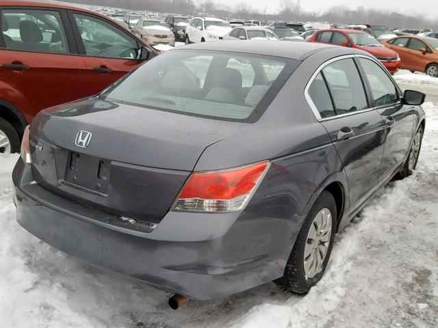 1HGCP2F38AA008706 - 2010 HONDA ACCORD LX GRAY photo 4