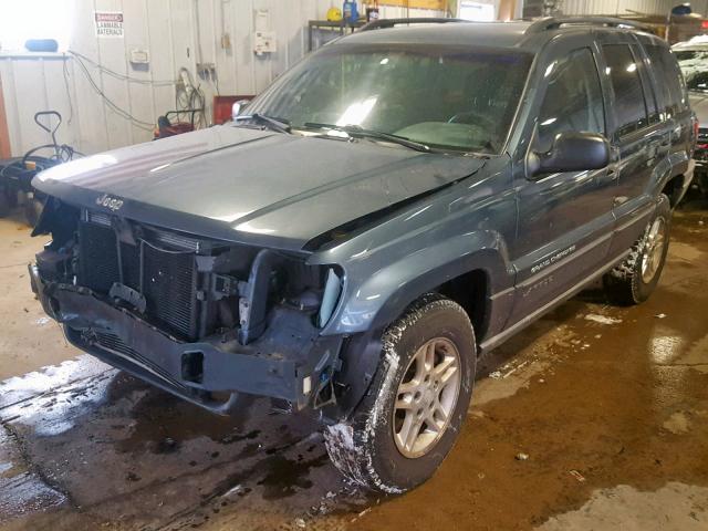 1J4GW48S42C144835 - 2002 JEEP GRAND CHER BLUE photo 2