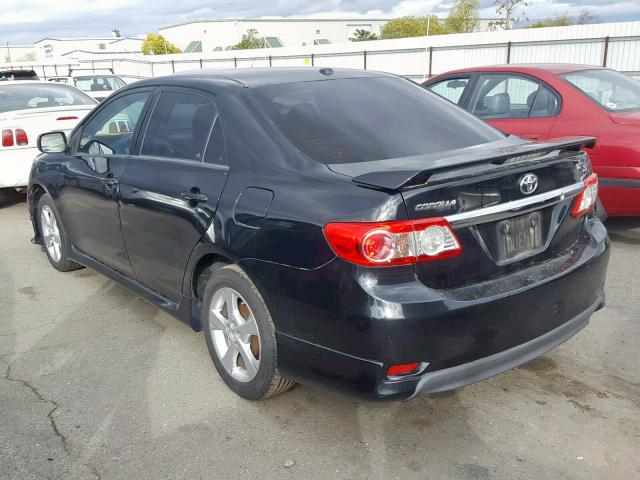 5YFBU4EE9BP001455 - 2011 TOYOTA COROLLA BA BLACK photo 3