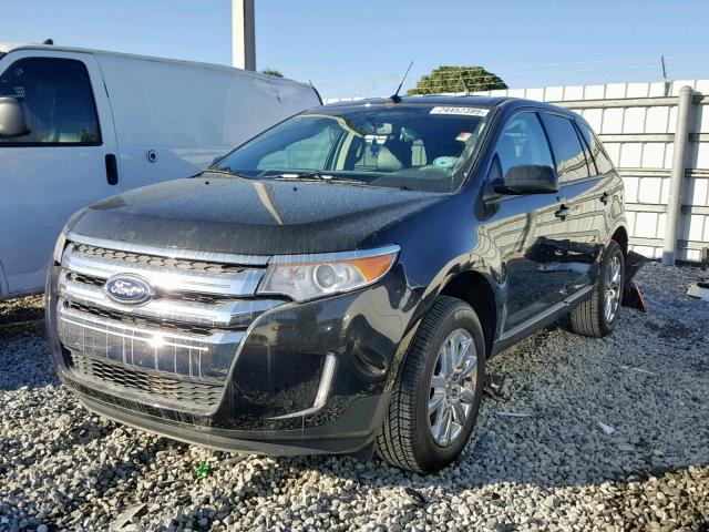 2FMDK3JC1EBB72738 - 2014 FORD EDGE SEL BLACK photo 2