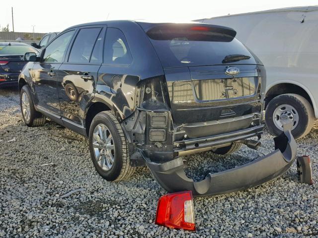 2FMDK3JC1EBB72738 - 2014 FORD EDGE SEL BLACK photo 3