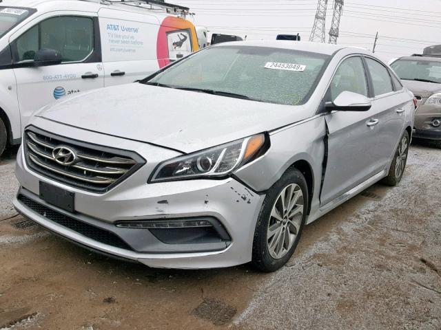 5NPE34AF7FH063681 - 2015 HYUNDAI SONATA SPO SILVER photo 2