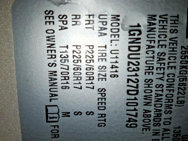 1GNDU23127D101749 - 2007 CHEVROLET UPLANDER L Qəhvəyi foto 10