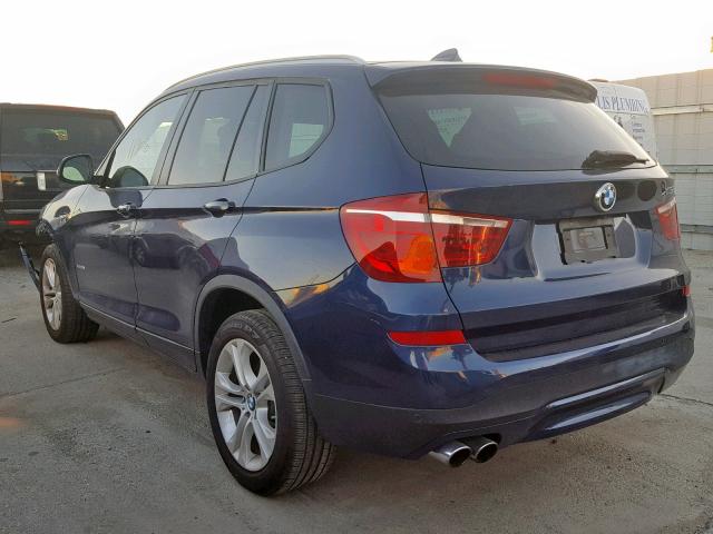 5UXWX7C50H0U42048 - 2017 BMW X3 XDRIVE3 BLUE photo 3