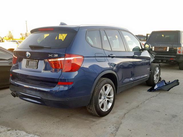 5UXWX7C50H0U42048 - 2017 BMW X3 XDRIVE3 BLUE photo 4