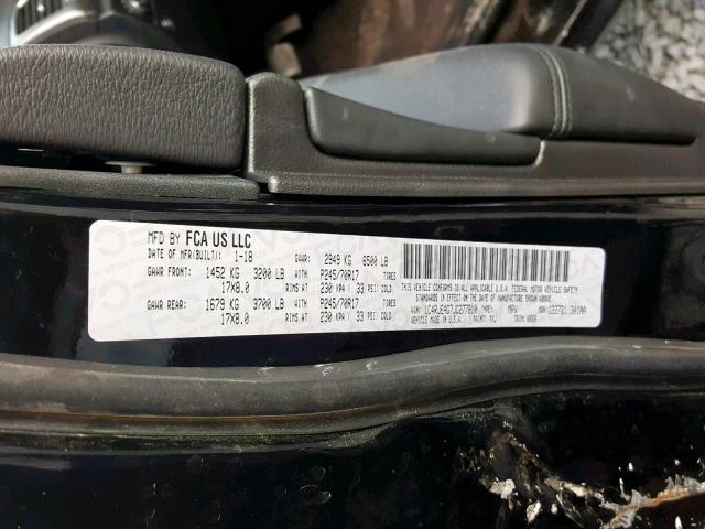 1C4RJEAG7JC277810 - 2018 JEEP GRAND CHER 黑色 照片 10