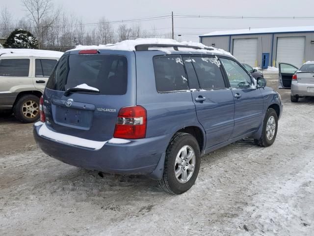 JTEDP21AX40039728 - 2004 TOYOTA HIGHLANDER BLUE photo 4