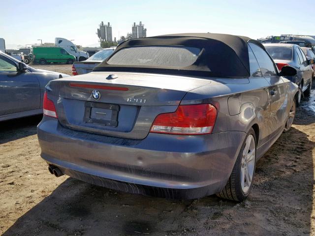 WBAUN13578VH80304 - 2008 BMW 128 I GRAY photo 4