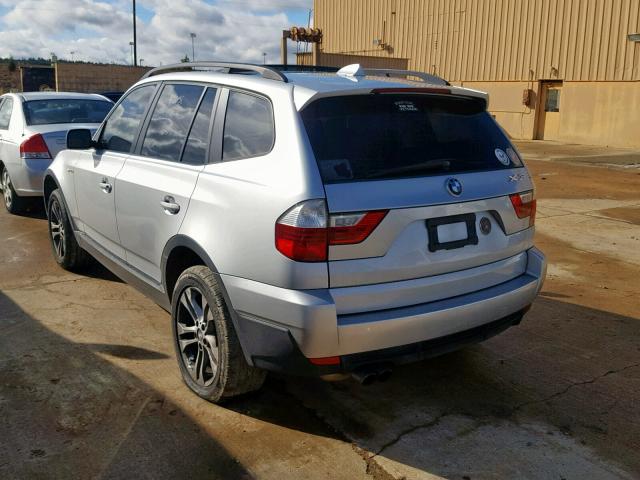 WBXPC93457WF16795 - 2007 BMW X3 3.0SI SILVER photo 3