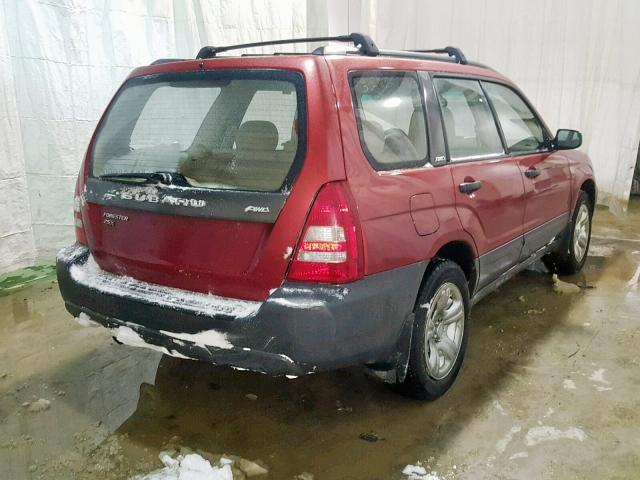 JF1SG63654H752524 - 2004 SUBARU FORESTER 2 RED photo 4