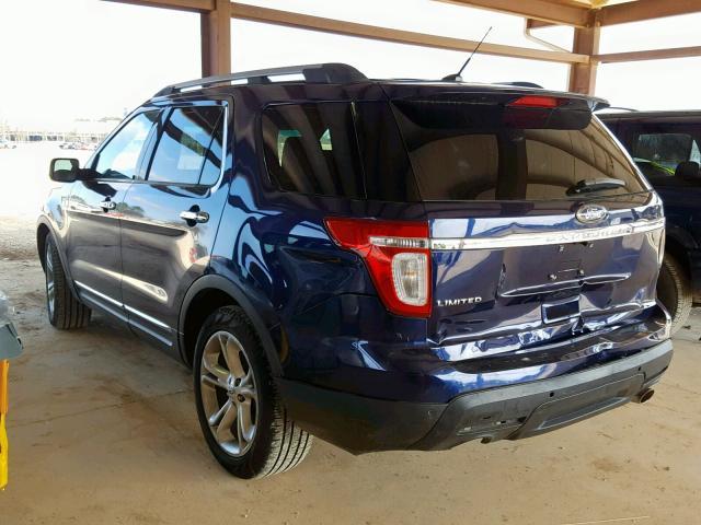 1FMHK7F88BGA58964 - 2011 FORD EXPLORER L BLUE photo 3