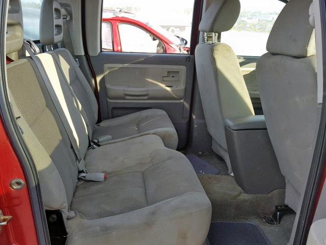 1D7HE48K16S608954 - 2006 DODGE DAKOTA QUA RED photo 6