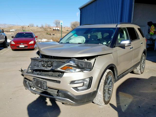 1FM5K8HT0HGA22690 - 2017 FORD EXPLORER P GOLD photo 2