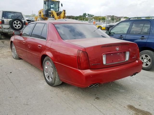 1G6KF57962U103785 - 2002 CADILLAC DEVILLE DT RED photo 3