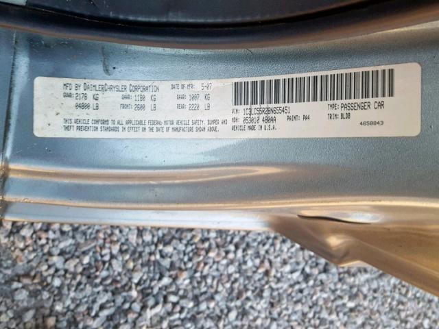 1C3LC55R28N655451 - 2008 CHRYSLER SEBRING TO SILVER photo 10