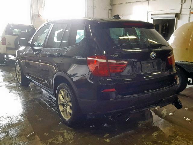 5UXWX7C5XDL976988 - 2013 BMW X3 XDRIVE3 BLACK photo 3